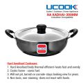 UCOOK Hard Anodised Induction Based Steel Lid Deep Kadhai 6 Litres. 