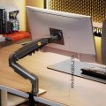 Monitor Stand OR  Arm- Gas Spring Single Arm Monitor Stand Desk VESA Mount for 13 to 32 Inch Screen with Clamp, Grommet Mounting Base Black in Colour. 