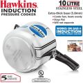 Hawkins Stainless Steel HSS10 Induction Bottom Pressure Cooker 10 Liter Capacity  (Stainless Steel). 