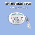 Original For Realme Buds T100 Transparent cartoons Silicone Earphone Case Cover. 