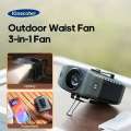 Portable Wearable Waist Ventilator Outdoor Camping Power Bank Cooling Mini 8000mAh Hanging Rechargeable Fan With Night Light. 