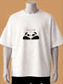 "Boring" Sleeping Panda Graphic T-Shirt-White, Blue, Maroon. 
