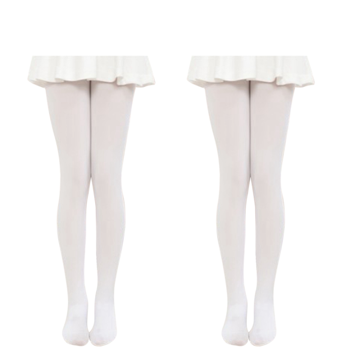 FORIDE 2X White Kids Girls Velvet Ballet Tights Dance Socks Microfiber Socks Professional Dance Leggings S