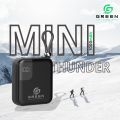 Green Mini Thunder Small Size Power Bank | 10000mAh | Fast Charging |  Ultra Thinner | 22.5W | Attach Wire | PD input-Output | Digital Display | Lithium-Polymer Battery | Slim & Thinner Pocket-Friendly | Lanyard | 6 Months Warranty | Black & White Colors. 
