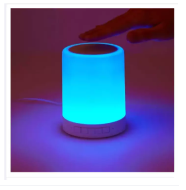 Portable Speaker Wireless Night Light Bluetooth Touch Control Color LED Bedside Table Lamp