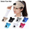 Gift Breathable Solar Fan Hat Elastic Rechargeable Wide Brim Fan Hat Portable UV Protection Cooling Sunshade Hat Beach. 