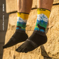 AONIJIE E4843 One Pair Long Tube Outdoor Five Toe Socks Shock Absorption Toe Socks Stocking for Trail Running Warking Ride. 