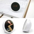Mini Desktop Digital Clock LED Display Mirror Electronic Noiseless Table Alarm. 