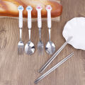 Portable Camping Spoon Set Cat's Paw Cartoon Stainless Steel Spoon Fork Chopsticks Tableware Student Outdoor Kitchen Accessories. 