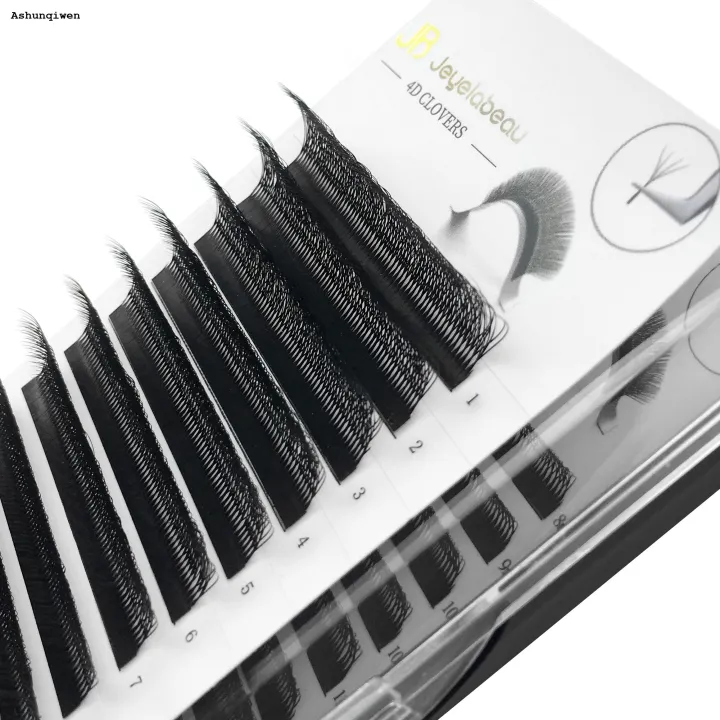 Ashunqiwen%20New%20style%20New%20Natural%204D%20W%20Shape%20Lashes%20Cilios%20Four%20Leaves%20C%20D%20W%20Eyelash%20Extension%20Private%20Label%20Wholesale%20Items%20Long%20Individual%20Lashes%20-%20Image%204