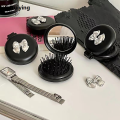Sutuiying Cute Folding Massage Comb With Makeup Mirror Travel Portable Plastic Original Airbag Small Comb Hair Brush Bow Tie Air Cushion Comb. 