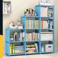 4 Layers 9-Cubes Bookcase Bookshelf Storage Shelf for Home and Office, Plastic Rack Organizer. 