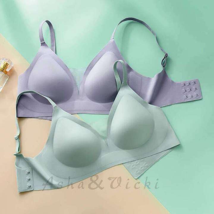 Latex%20Seamless%20Underwear%20Women%20No%20Steel%20Ring%20Lace%20Tube%20Top%20Gathered%20Sports%20Pure%20Color%20Breastfeeding%20Anti-sagging%20Bra%20-%20Image%205