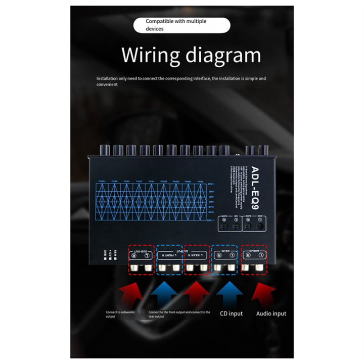 Auto%20Square%209%20Band%20Graphic%20Equalizer%20Digital%20Car%20Audio%20Car%20Amplifier%20Equalizer+Adjustable%20Filter%20-%20Image%206