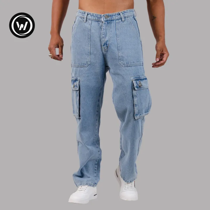 Wraon%20Light%20Blue%20Solid%20Premium%20Denim%20Cargo%20Jeans%20Pant%20For%20Men%20-%20Fashion%20%7C%20Pants%20For%20Men%20%7C%20Men's%20Wear%20%7C%20Cargo%20Pants%20%7C%20-%20Image%203
