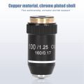 Biological Microscope Lens 195 Achromatic Black Objective Lens 100X Oil High Power Objective Interface. 