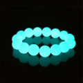 Wenefang 8/10/12/14mm Yellow Green Luminous Stone Transfer Bracelet Blue Green Ball Beaded Bracelet Luminous Bracelet for Men and Women Jewelry. 