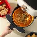 23cm Airfryer Paper Silicone BBQ Basket Mat Reusable Oven Baking pizza Tray Nonstick pot Liner Replacement Grill Pan. 