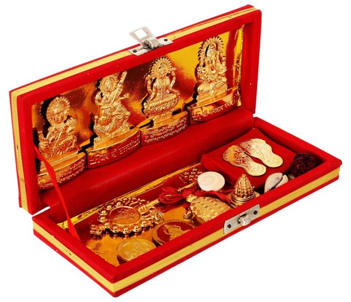 Shree Dhan Laxmi Yantra With Kuber Yentra Ganesh, 5 Mukhi Rudraksha, Locket