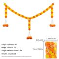 High Quality Long Strands Artificial Marigold Garland​​ Pooja Diwali Fiesta Pooja Wedding Marigold Flower Garlands Reusable Events Decor Pooja Marigold Flowers​​ for Halloween Day of The Dead. 