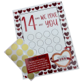 14 Things Love Things Valentine Day Scratch-Off Print Romantic Greeting Love Scratching Card for Husband Wife Lovers,B Easy to Use. 