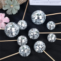 24Pcs Disco Ball Cupcake Toppers Happy Birthday Cake Topper Disco Ball Cake Picks Theme Cake Decor for Disco Theme Party. 