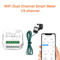 2X Tuya WiFi Smart Meter Digital Energy Meter 80A Current Transformer Solar PV Production Consumption Monitor 2CT. 