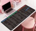 Anti-Slip Keyboard Mouse Pad With Office Excel Microsoft Software Shortcuts Key Patterns, Clear Extended Large Cheat Sheet-Color Black. 