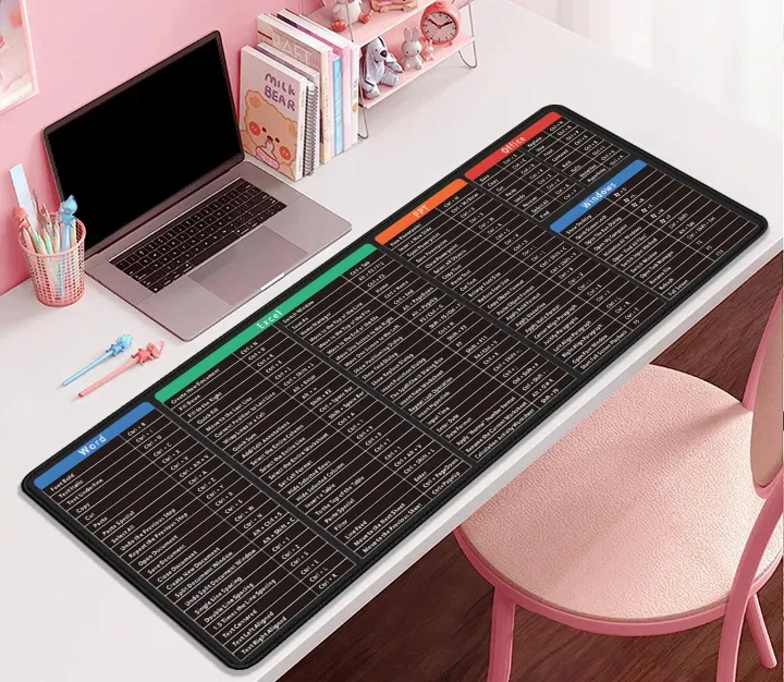 Anti-Slip%20Keyboard%20Mouse%20Pad%20With%20Office%20Excel%20Microsoft%20Software%20Shortcuts%20Key%20Patterns,%20Clear%20Extended%20Large%20Cheat%20Sheet-Color%20Black%20-%20Image%204