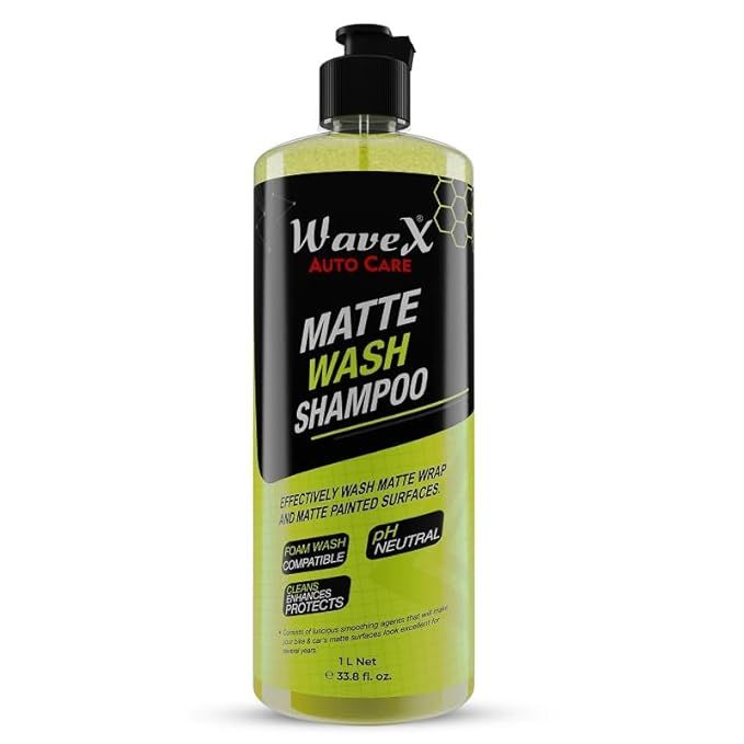 Wavex  Matte Wash Shampoo | pH Neutral Car & Bike Shampoo for Matte Finish | Streak-Free, Shine-Free Cleaning | Safe for Matte Paint & Wraps | 1L | Matte finish car wash, matte bike shampoo, no shine car shampoo, matte paint cleaner