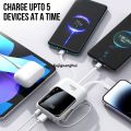 Xujiguanghui Q129 10000mAh Powerbank with 66W Super Fast Charging 20W PD Output | Built-in 4 Cables | Digital Display for Luxury Real-Time Charging | Compact High-Speed Powerbank by Qtech | Fast Charging for Android, iPhone, Laptops More. 