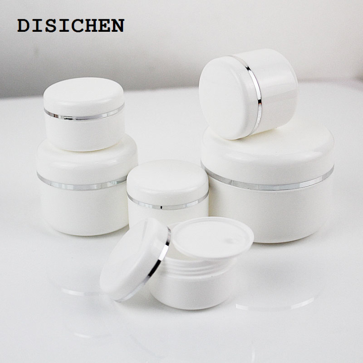 DISICHEN%20New%20style%2020Pcs/sets%2020/30/50/100g%20Refillable%20Bottles%20Travel%20Face%20Cream%20Lotion%20Cosmetic%20Container%20White%20Plastic%20Empty%20Makeup%20Jar%20Pot%20-%20Image%202