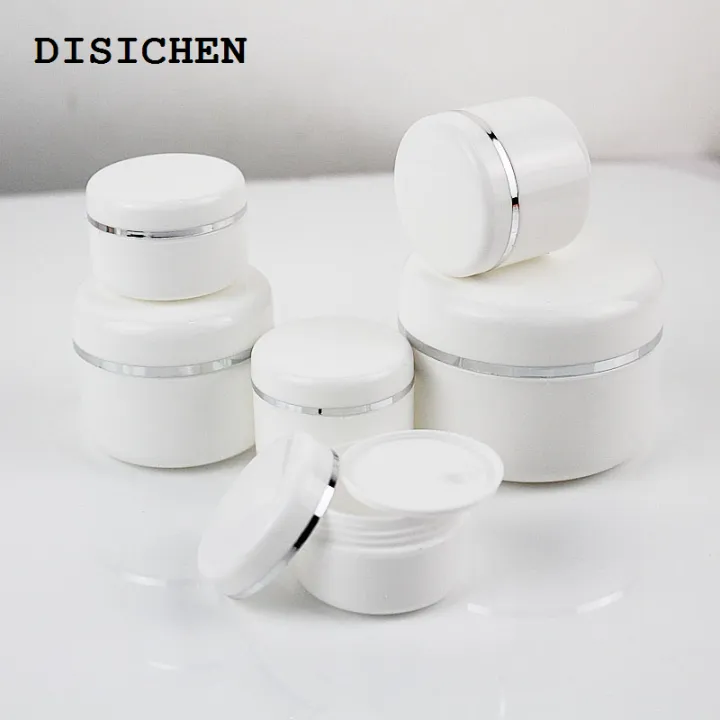 DISICHEN%20New%20style%2020Pcs/sets%2020/30/50/100g%20Refillable%20Bottles%20Travel%20Face%20Cream%20Lotion%20Cosmetic%20Container%20White%20Plastic%20Empty%20Makeup%20Jar%20Pot%20-%20Image%202