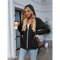 Women Casual Full Zip Up Hoodie Comfy Loose Long Sleeve Sweatshirt Solid Color Jacket with Pockets. 