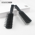 DISICHEN 2025 Men's Black Plastic Ribbed Comb Fluffy Large Back Comb Salon Hairdressing Brush Men's Styling Oil Hair Curly Massage Hairbrush. 