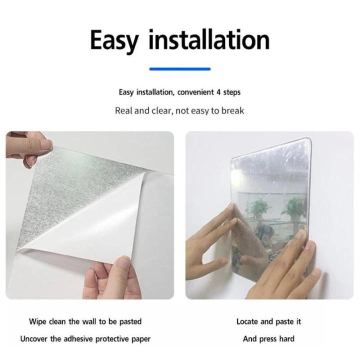 Square%20Shaped%20Acrylic%20Mirror%20Sticker%20Wall%20Self-adhesive%20Home%20Bedroom%20Dormitory%20Glass%20Free%20Punching%20Whole%20Body%20Soft%20(30*30cm)%20-%20Image%203