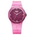 Zoop by Titan Glitter Quartz Alog Pink Dial Polyurethane Strap Watch for Kids - 26030PP03. 