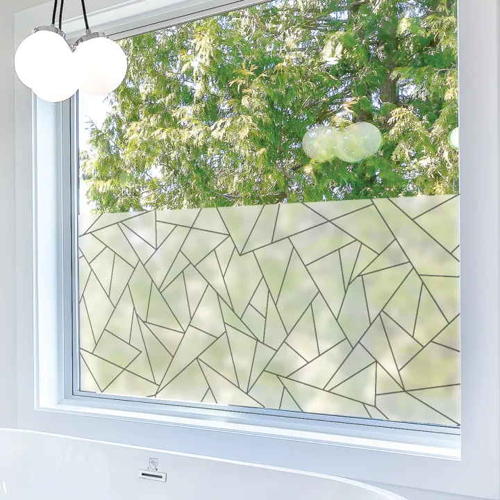 Artsy Home Blackout and Privacy Sticker for Window Gray Geometric ...
