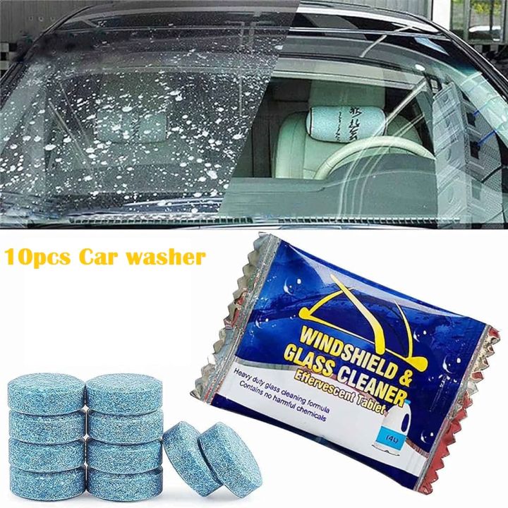 10 Pieces Car Effervescent Washer Car Windshield Glass Concentrated Washer Tablets Cleaning Tablets Solid Wiper