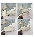 Women’s PU Leather Handbag 2607 | Stylish Ladies Shoulder & Crossbody Bag with Chain Strap & Pendant | Party Casual Mini Bag for women. 