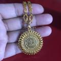 Gold Plated Panchadhatu Chain With Gold Coin Locket For Women. 
