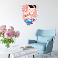 Vinyl Self Adhesive White Glossy  40 cm x 50 cm Cute Ganesh Wall Sticker. 