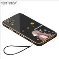 Hontinga for Samsung Galaxy A12 A12 5G M12 Back Cover Luxury 6D Plating Lovely Girl Soft Silicone Phone Case. 