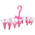 Folding Portable Laundry Hanger with 12 Clips Drying Rack for Socks&Lingerie Plastic Clothes Pins. 