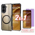 Poco C71 Magnetic Sticker Shockproof Clear Phone Case for Poco C61 C65 C75 Anti Blue Light Ray Tempered Glass. 
