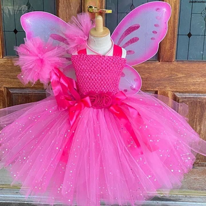 Fashion%20ZaozhixunbaGirls%20Pink%20Glitter%20Tulle%20Dress%20Kids%20Butterfly%20Fairy%20Tutu%20Dresses%20with%20Wing%20and%20Stick%20Hairbow%20Children%20Halloween%20Cosplay%20Costume%20Bargain%20price%20-%20Image%204