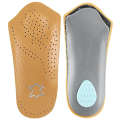 Adjustment Yellow Leather Arch Flat Foot Insoles Men and Women Invisible Anti-Slip Thickened Half Pads. 