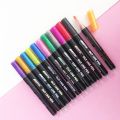 Outline Pen Marker, Multicolor Set Of 12 Glitter Shades (Pigment Ink, UV Resistant, Waterproof). 