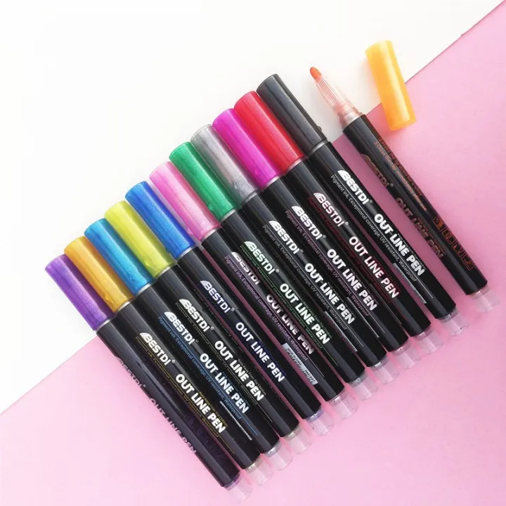 Outline%20Pen%20Marker,%20Multicolor%20Set%20Of%2012%20Glitter%20Shades%20(Pigment%20Ink,%20UV%20Resistant,%20Waterproof)%20-%20Image%204
