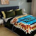Korean Mink 3D Printed King Size Super Soft Thick Multi Colour Floral Heavy Blanket. 